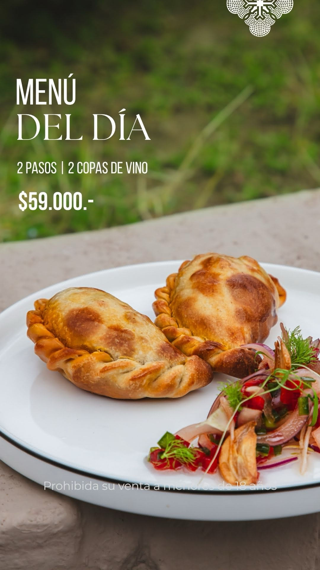Menú del Día almuerzo entre viñedos Finca Bandini Mendoza