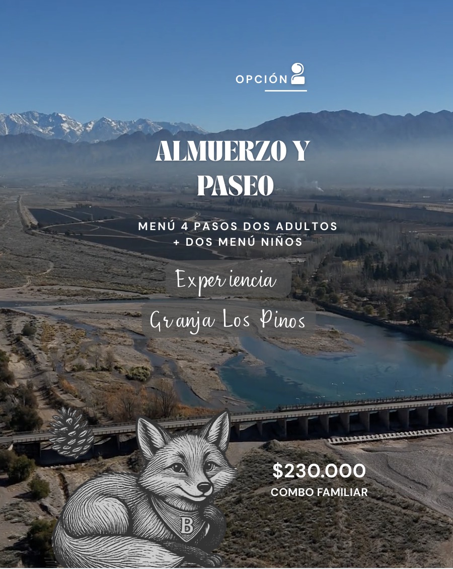 Almuerzo paseo Granja Los Pinos Finca Bandini Luján de Cuyo