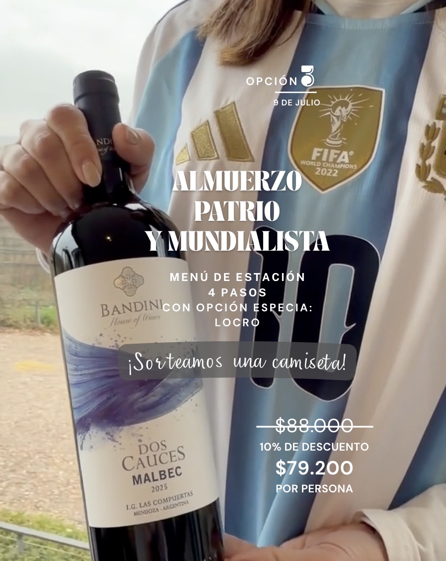 Almuerzo patrio mundialista sorteo camiseta Argentina Finca Bandini
